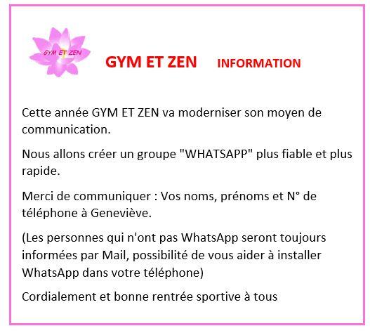 Gym et zen information 2025